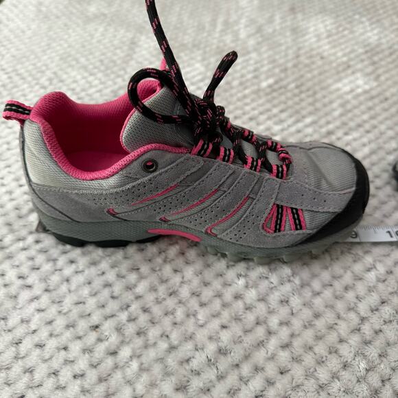 Columbia Omni-Grip Waterproof Sneakers Girls 2 Gray Pink Techlite Shoes Lace Up - Picture 14 of 14